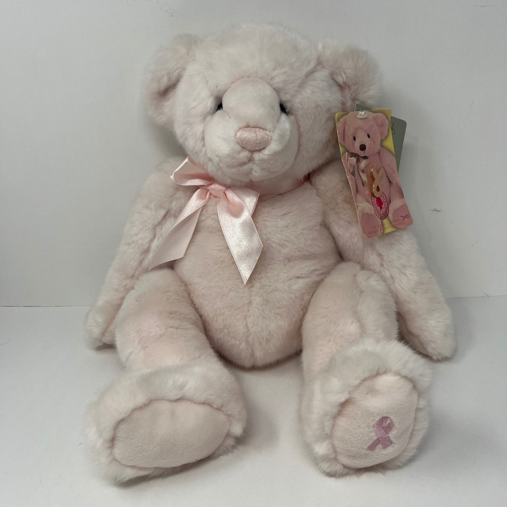 Dakin Pink Bear‎ for a Cause Susan Komen Plush Stuffed Animal Ribbon Bow 15 inch
